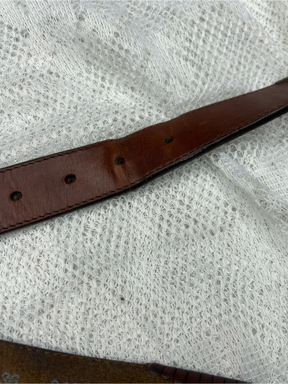 Brighton men's brown leather belt with silver fish accents